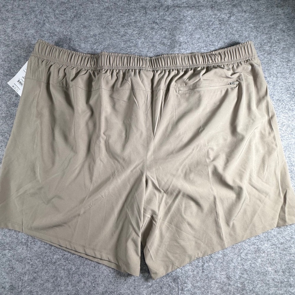 Athletic Works Mens Woven Shorts Taupe 3XL 48-50 RecycledPolyester Elastic Waist